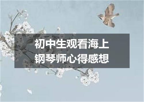 初中生观看海上钢琴师心得感想