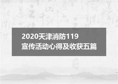 2020天津消防119宣传活动心得及收获五篇
