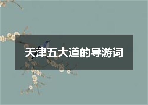 天津五大道的导游词