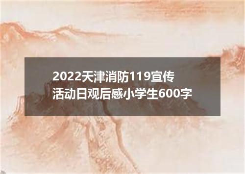 2022天津消防119宣传活动日观后感小学生600字