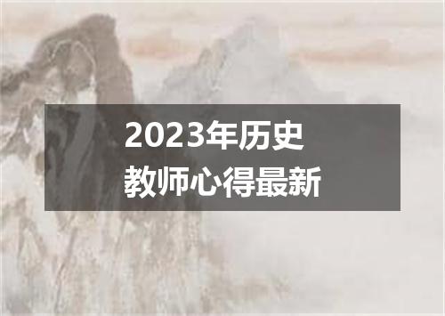2023年历史教师心得最新