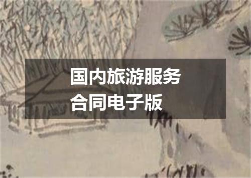 国内旅游服务合同电子版