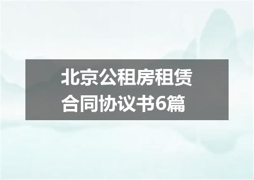 北京公租房租赁合同协议书6篇