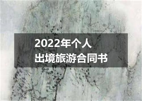 2022年个人出境旅游合同书