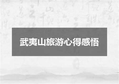 武夷山旅游心得感悟
