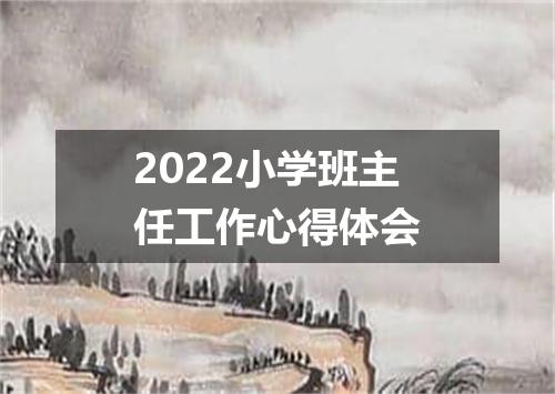 2022小学班主任工作心得体会