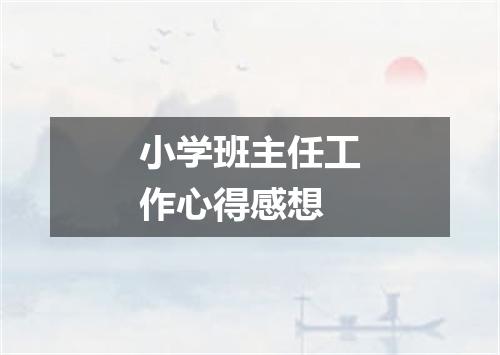 小学班主任工作心得感想