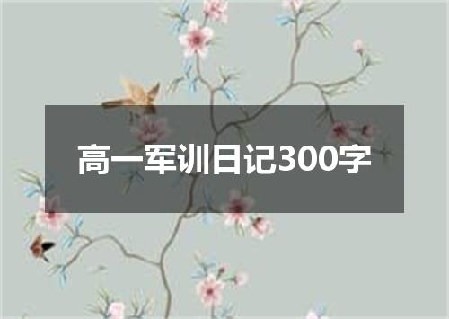 高一军训日记300字