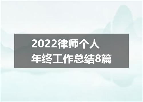 2022律师个人年终工作总结8篇