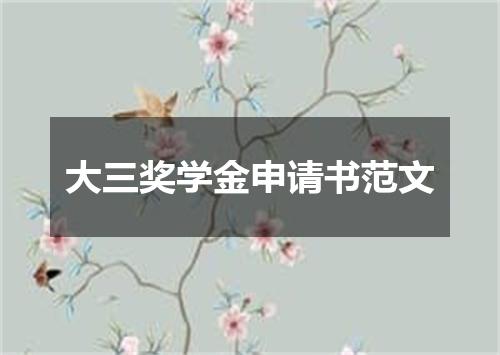 大三奖学金申请书范文