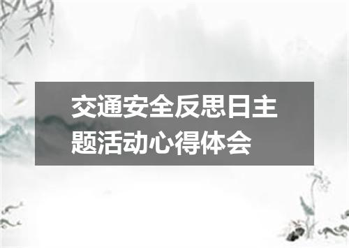 交通安全反思日主题活动心得体会