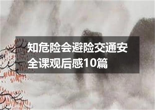 知危险会避险交通安全课观后感10篇