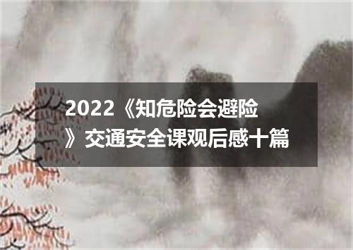 2022《知危险会避险》交通安全课观后感十篇