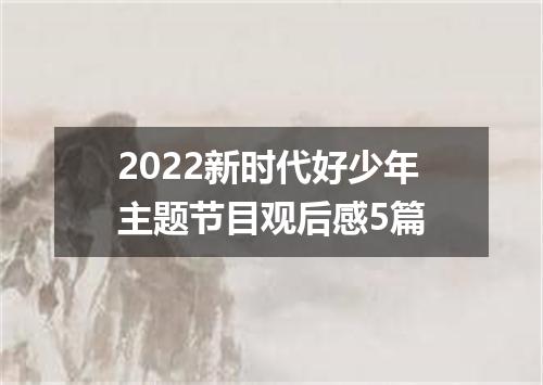 2022新时代好少年主题节目观后感5篇