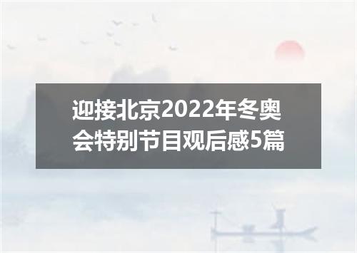 迎接北京2022年冬奥会特别节目观后感5篇