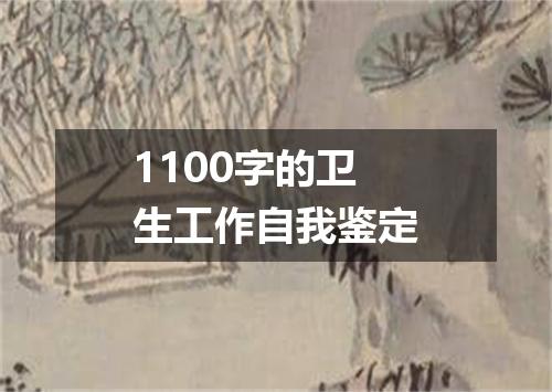 1100字的卫生工作自我鉴定