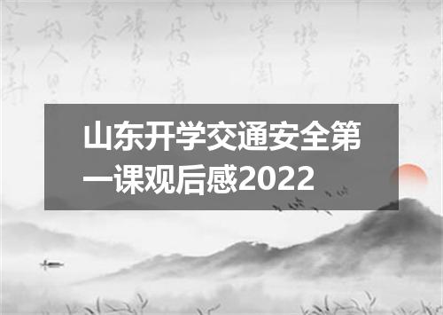 山东开学交通安全第一课观后感2022