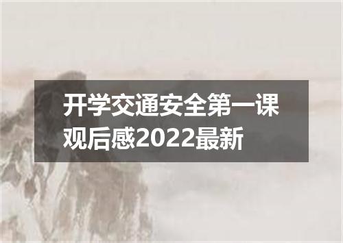 开学交通安全第一课观后感2022最新