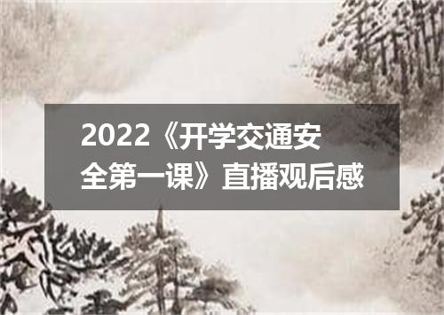 2022《开学交通安全第一课》直播观后感