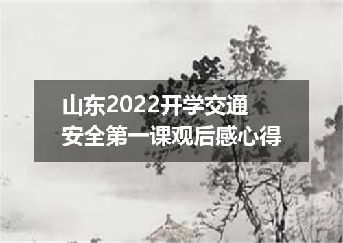山东2022开学交通安全第一课观后感心得