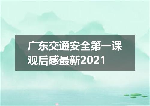 广东交通安全第一课观后感最新2021