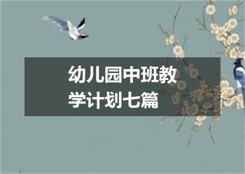 幼儿园中班教学计划七篇