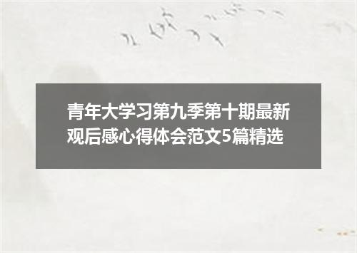 青年大学习第九季第十期最新观后感心得体会范文5篇精选