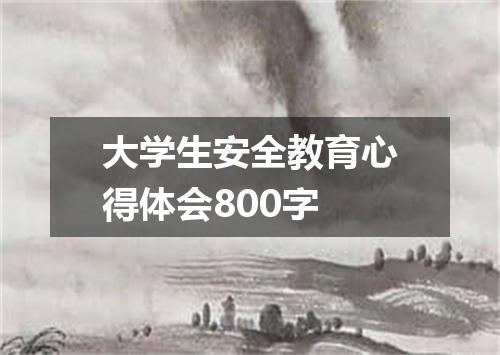大学生安全教育心得体会800字