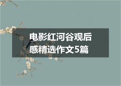 电影红河谷观后感精选作文5篇
