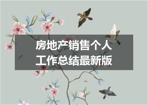 房地产销售个人工作总结最新版