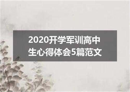 2020开学军训高中生心得体会5篇范文
