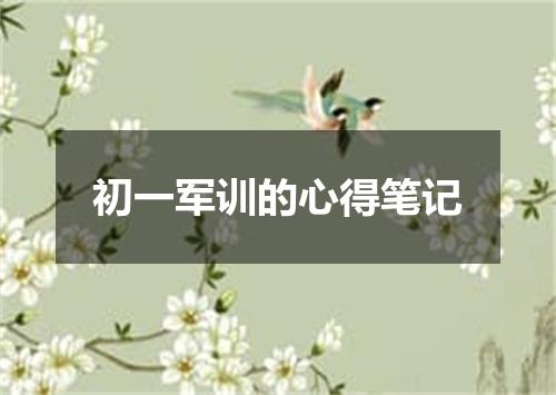 初一军训的心得笔记