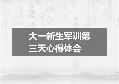大一新生军训第三天心得体会