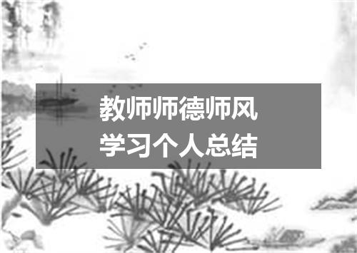 教师师德师风学习个人总结