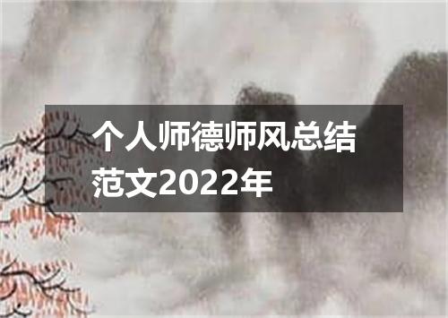 个人师德师风总结范文2022年