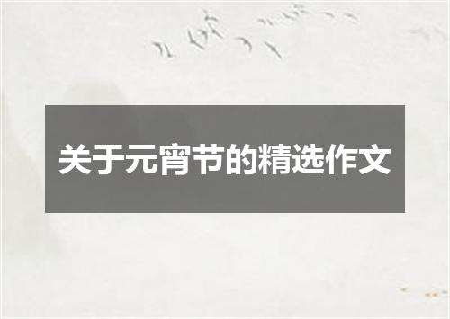 关于元宵节的精选作文