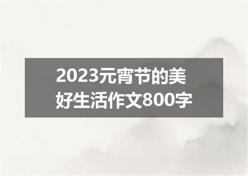 2023元宵节的美好生活作文800字