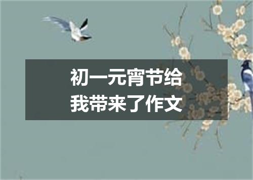初一元宵节给我带来了作文