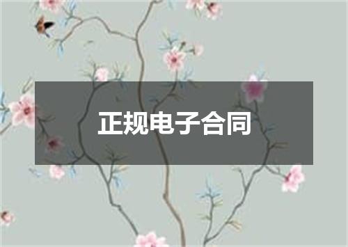 正规电子合同