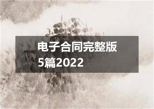 电子合同完整版5篇2022