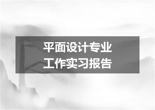 平面设计专业工作实习报告