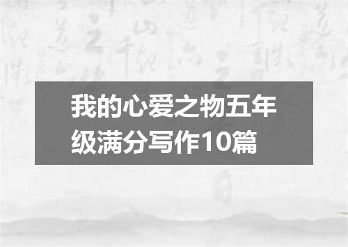 我的心爱之物五年级满分写作10篇
