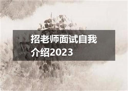 招老师面试自我介绍2023