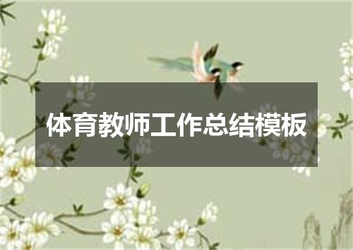 体育教师工作总结模板