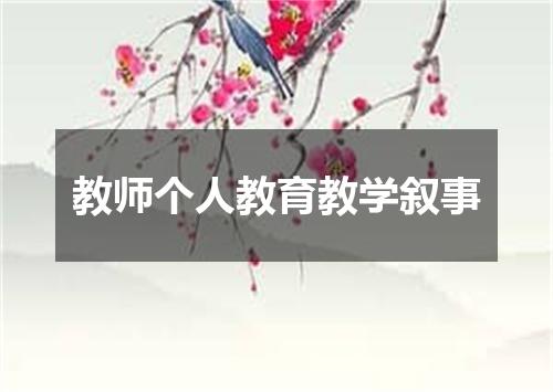 教师个人教育教学叙事