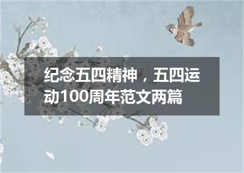 纪念五四精神,五四运动100周年范文两篇