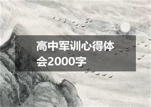 高中军训心得体会2000字