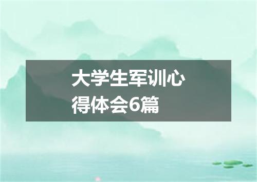 大学生军训心得体会6篇
