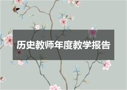 历史教师年度教学报告