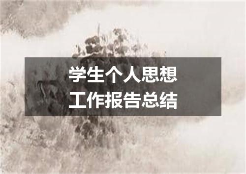 学生个人思想工作报告总结